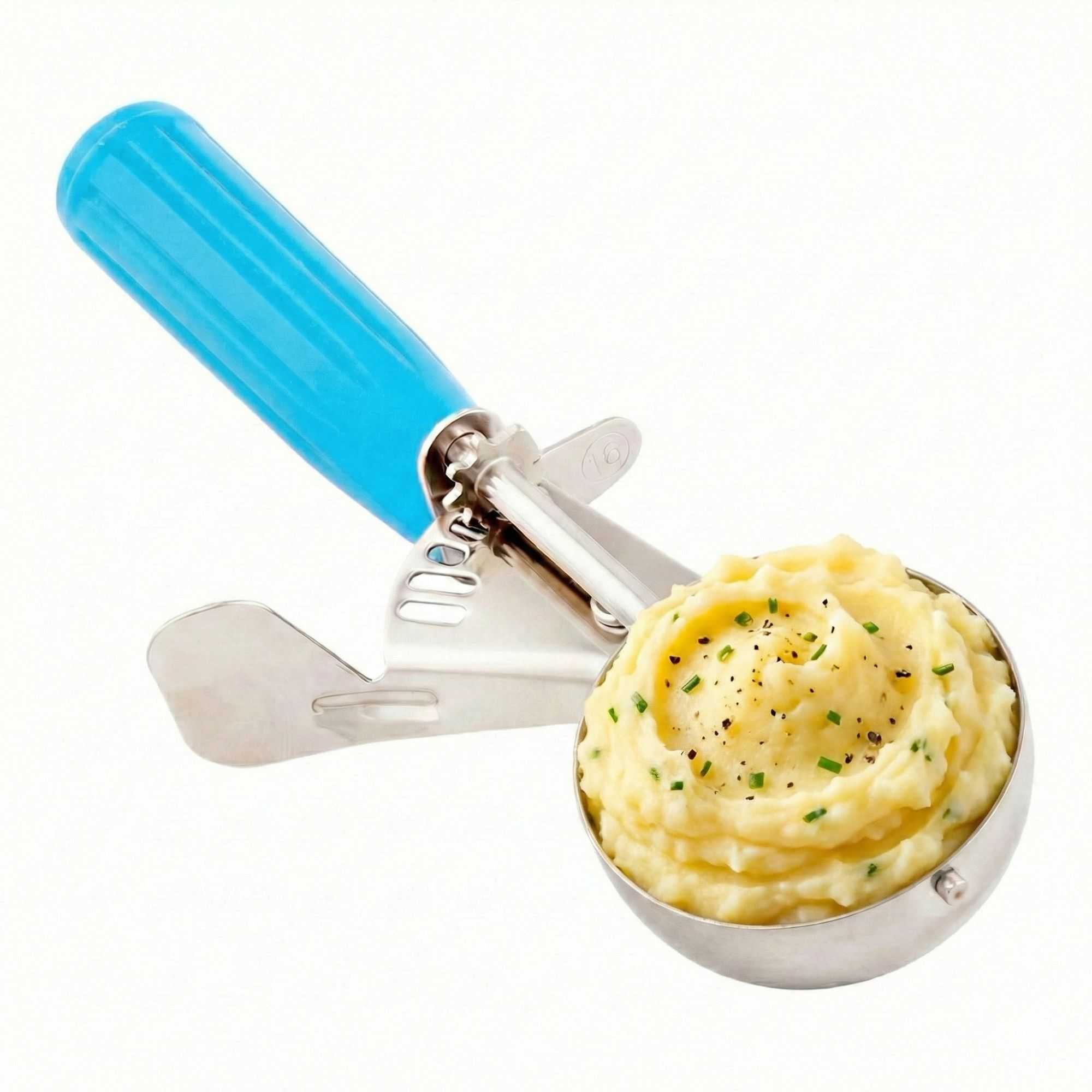 Met Lux 2 oz Stainless Steel #16 Portion Scoop - with Blue Handle - 1 count box