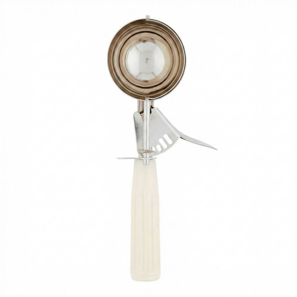 Met Lux 3 oz Stainless Steel #10 Portion Scoop - with Ivory Handle - 1 count box