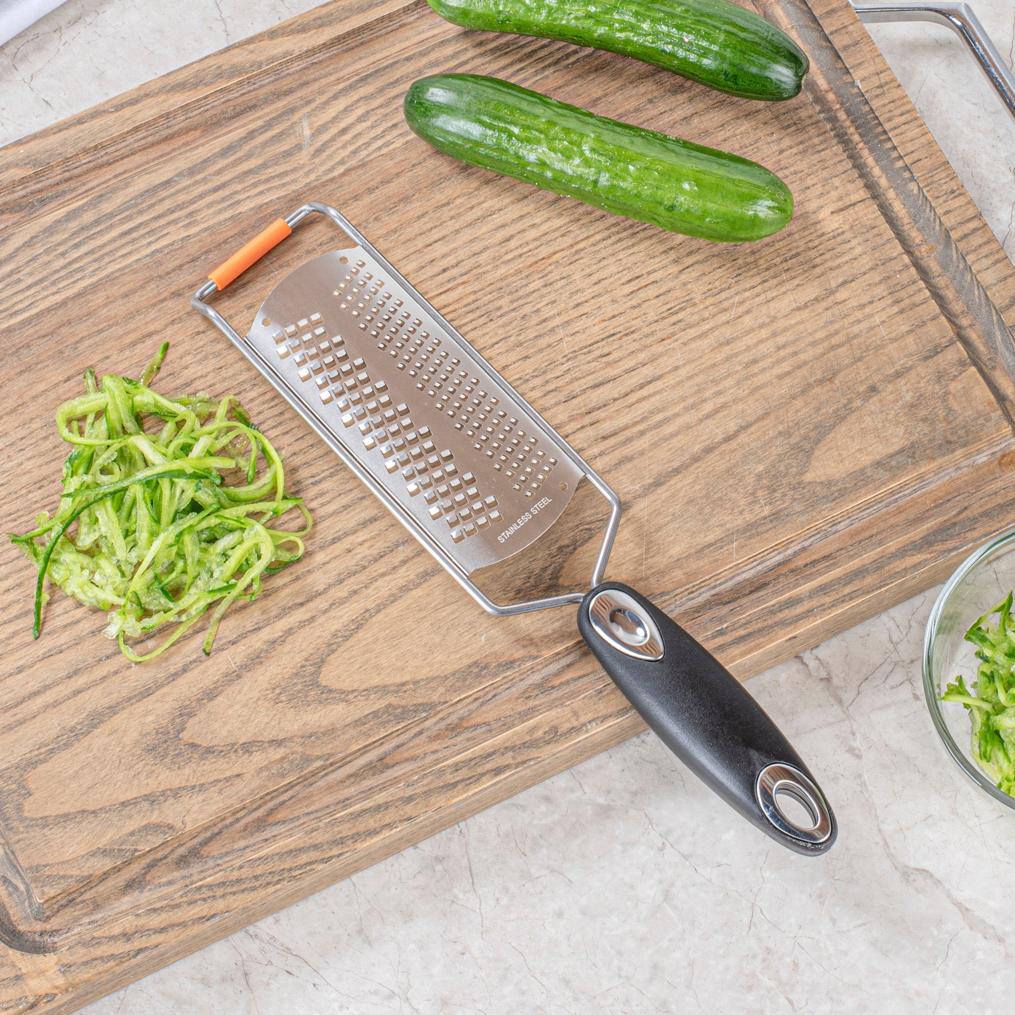 Met Lux Stainless Steel Fine Grater - with Plastic Handle - 12" - 1 count box