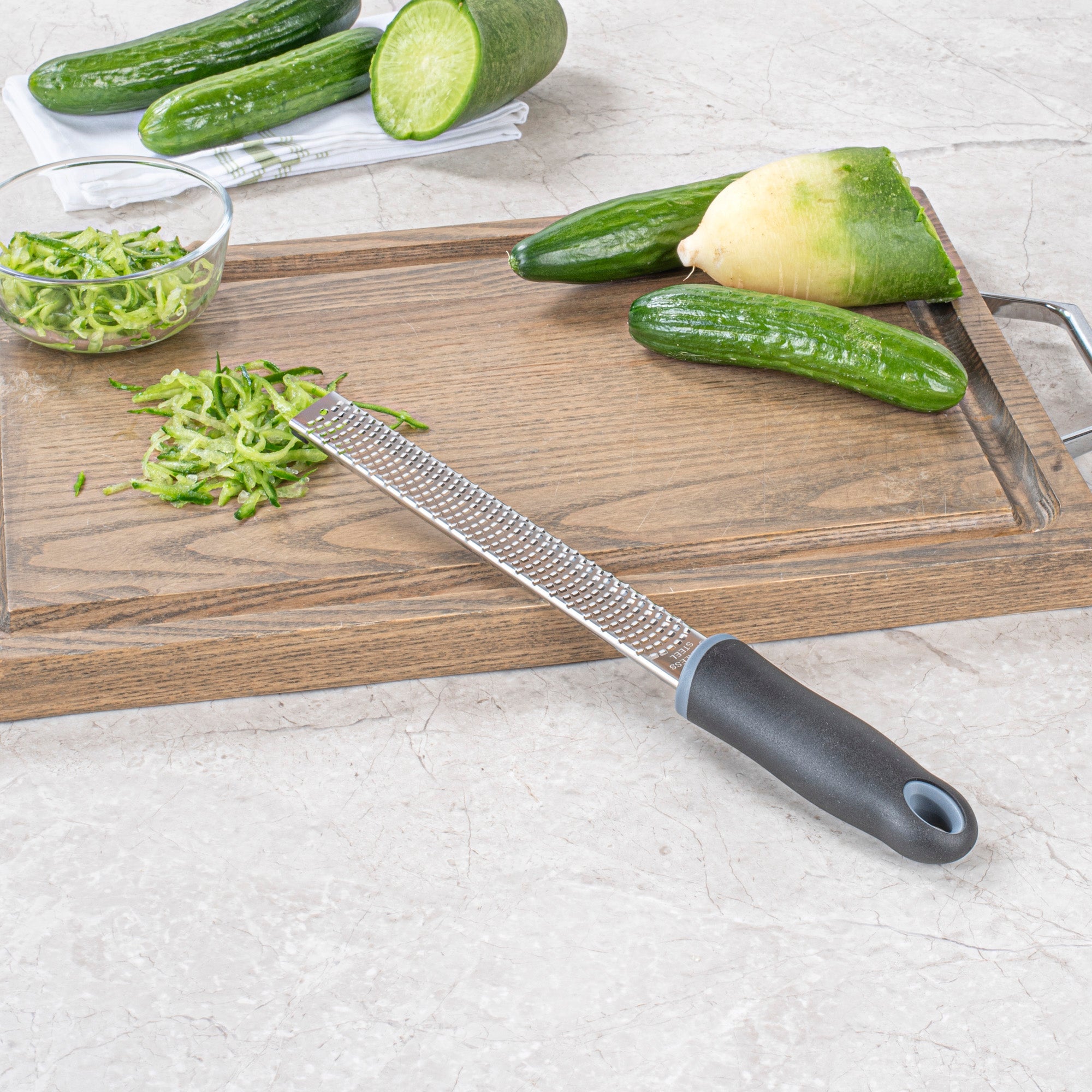 Met Lux Stainless Steel Grater - with Plastic Handle - 13" - 1 count box