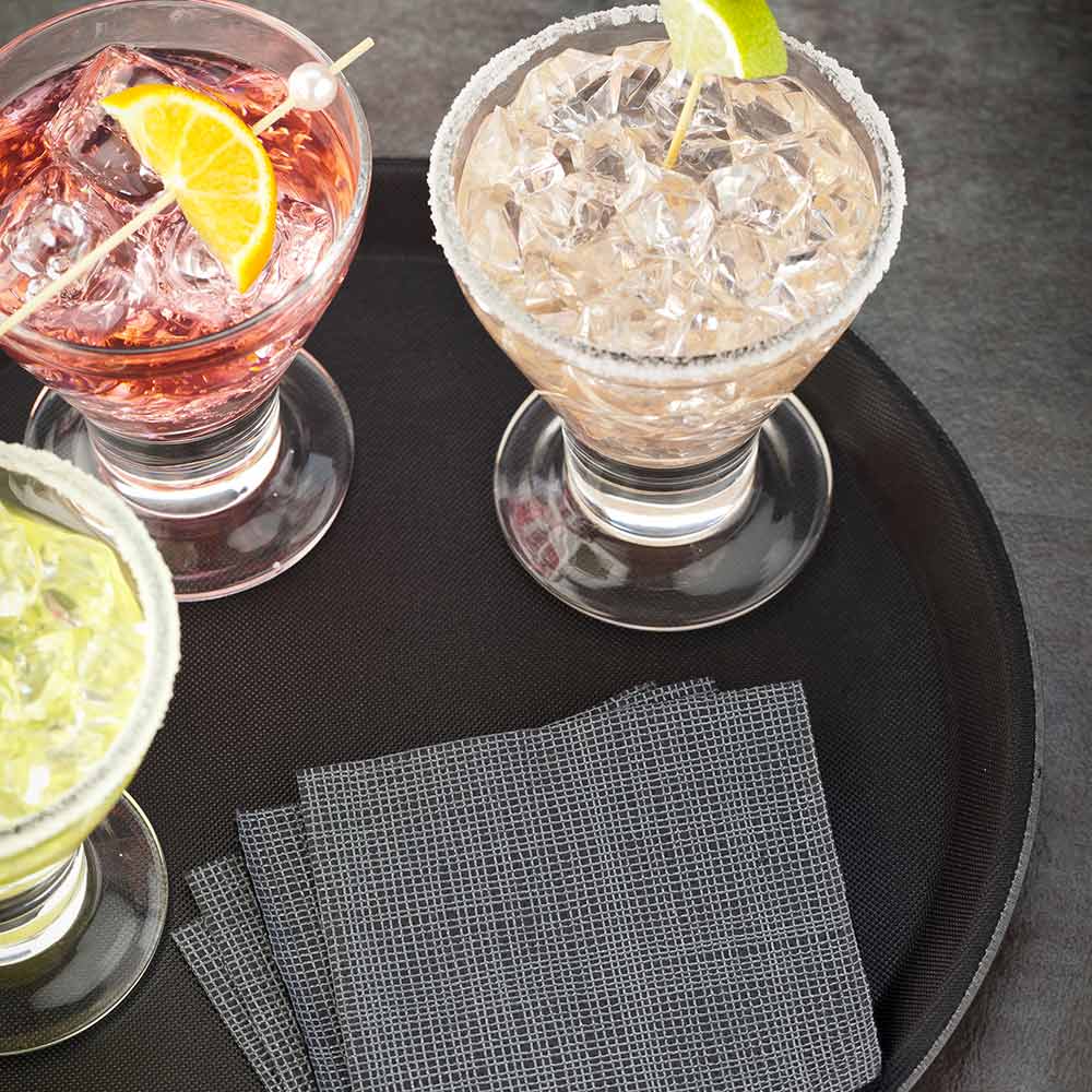 Bar Lux Round Black Serving Tray - Non-Slip - 11" - 1 count box