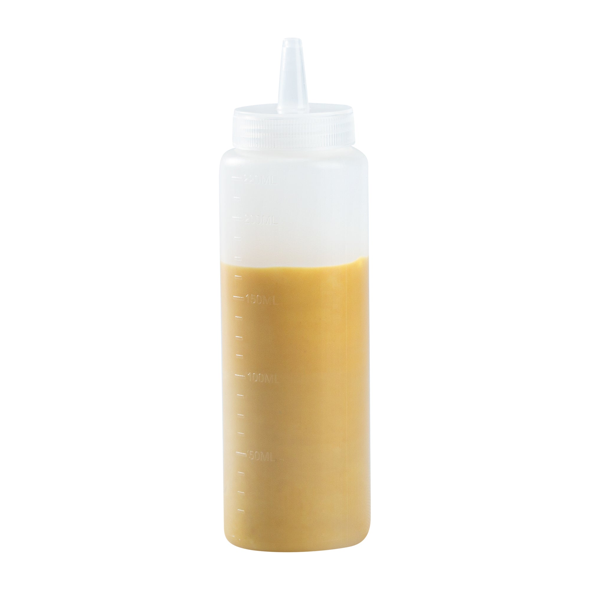 Sauce Tek 8 oz Clear Plastic Squeeze Bottle - Precision Tip - 2" x 2" x 7" - 1 count box