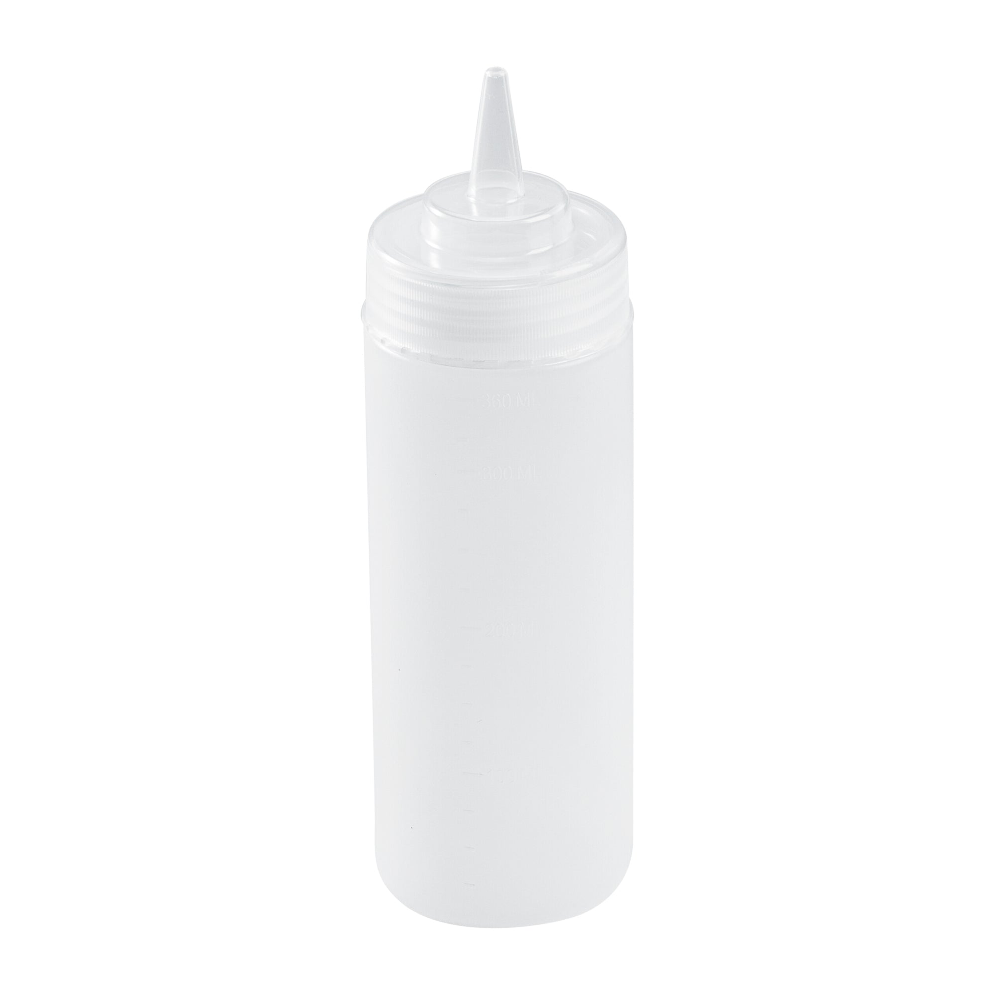 Sauce Tek 12 oz Clear Plastic Squeeze Bottle - Precision Tip - 2 1/4" x 2 1/4" x 8" - 1 count box