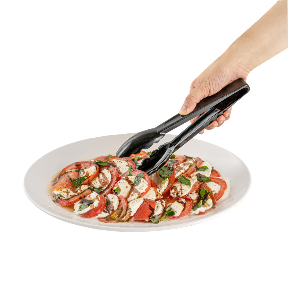Cater Tek Black Plastic Catering Tongs - 9" - 1 count box