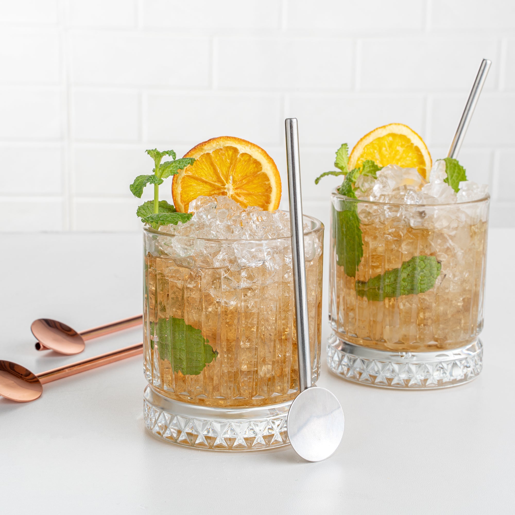 Bar Lux Stainless Steel Julep Spoon Straw - 5" - 2 count box