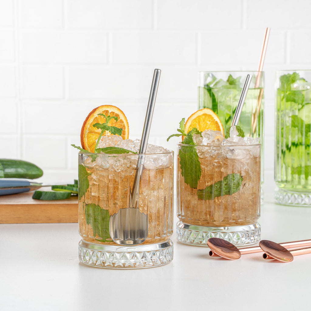 Bar Lux Stainless Steel Julep Spoon Straw - 5" - 2 count box