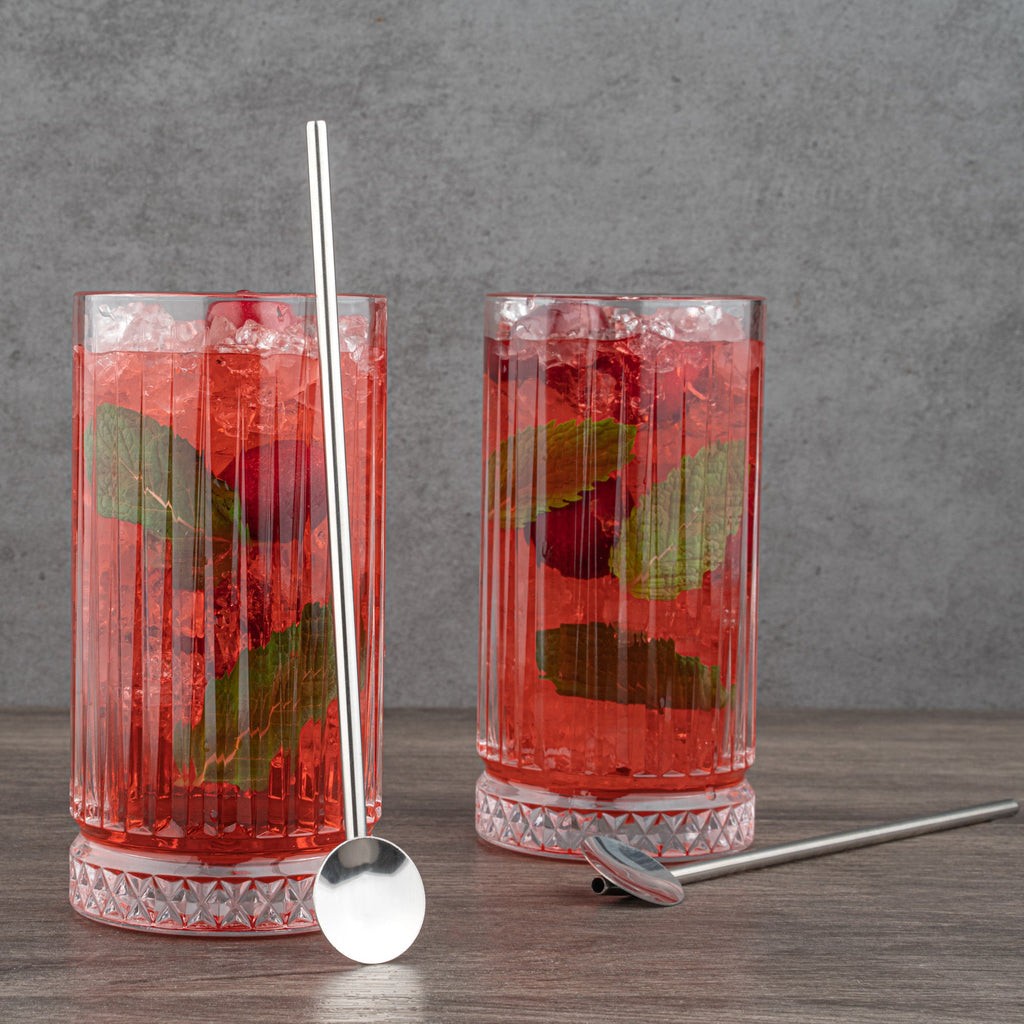 Bar Lux Stainless Steel Julep Spoon Straw - 7 1/2" - 2 count box