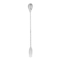 Bar Lux Black-Plated Stainless Steel Trident Barspoon - 12" - 1 count box