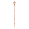 Bar Lux Copper-Plated Stainless Steel Trident Barspoon - 12" - 1 count box
