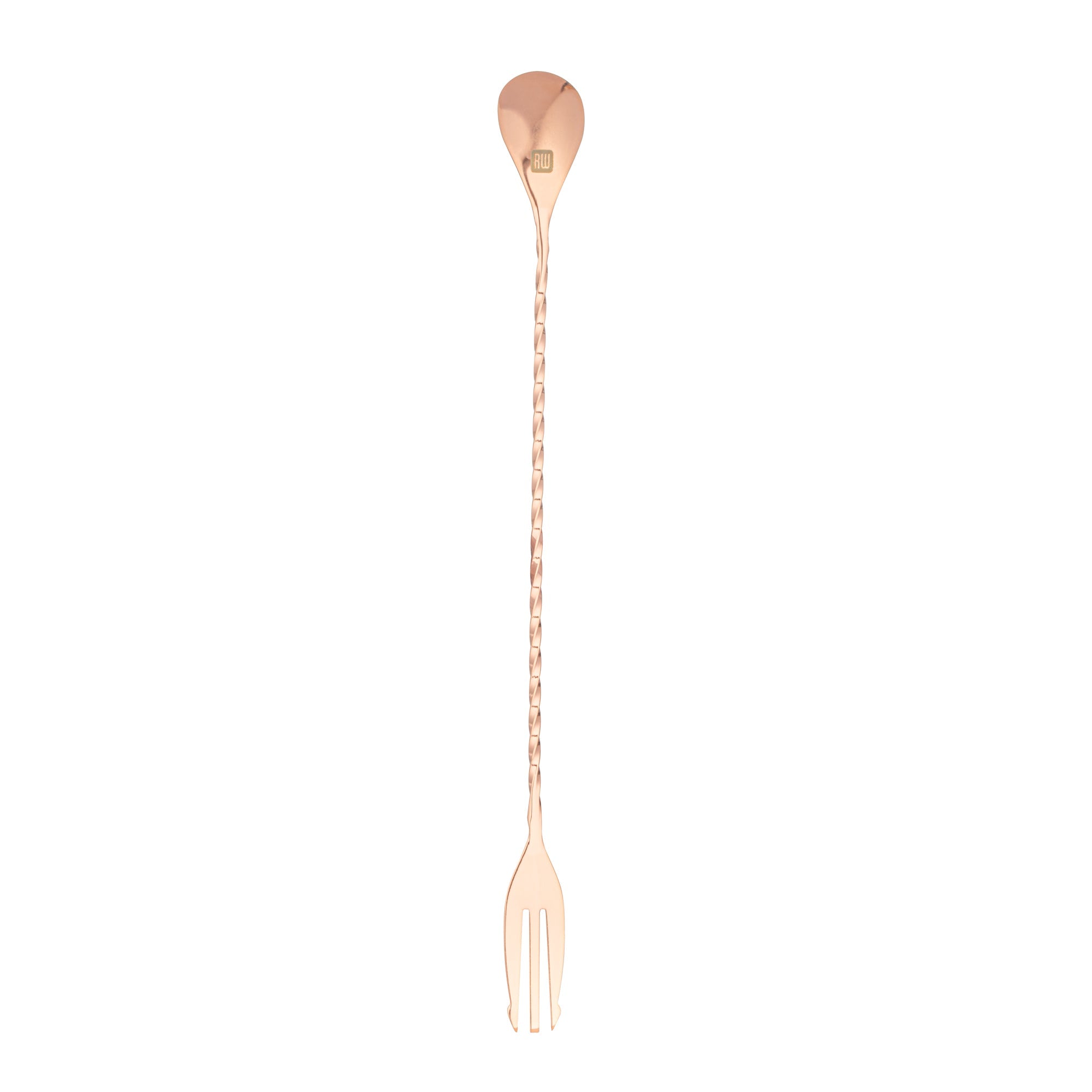 Bar Lux Copper-Plated Stainless Steel Trident Barspoon - 12" - 1 count box