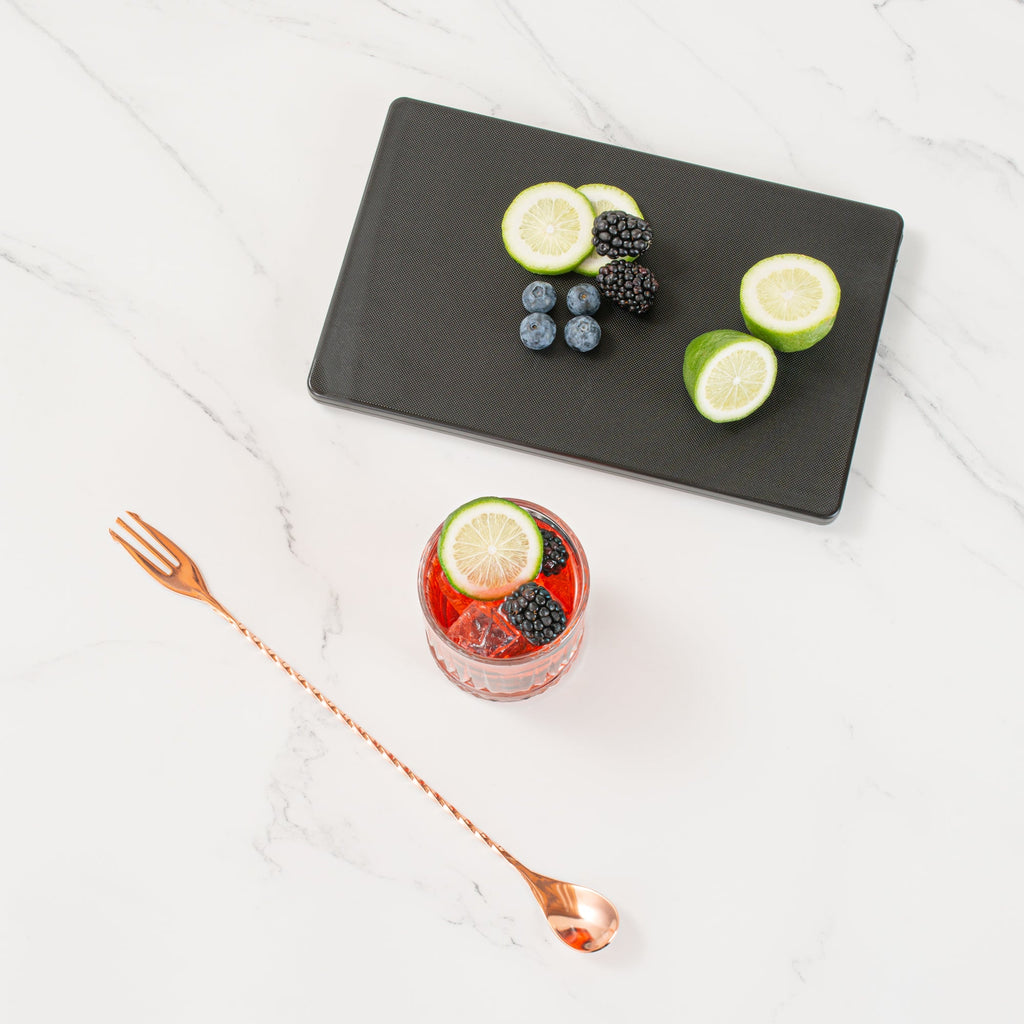 Bar Lux Copper-Plated Stainless Steel Trident Barspoon - 12" - 1 count box