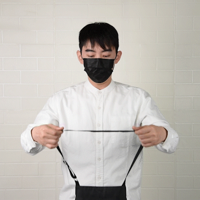 RW Threads Black Cotton Cooking Apron - Flame Retardant - 32" x 26" - 1 count box