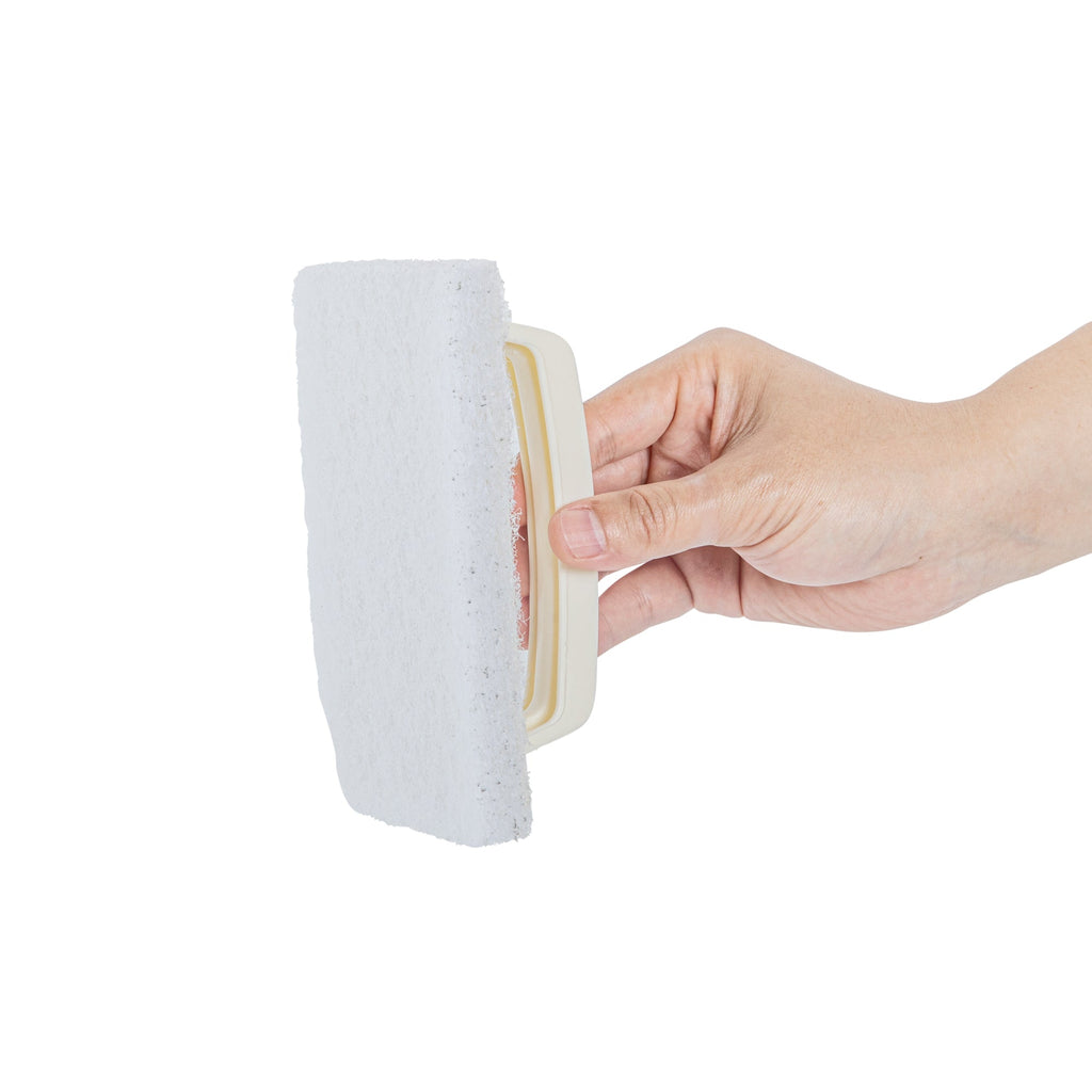 RW Clean White Scouring Pad - Multi-Purpose, Light Duty, with Handle - 6" x 3 1/2" x 3" - 1 count box
