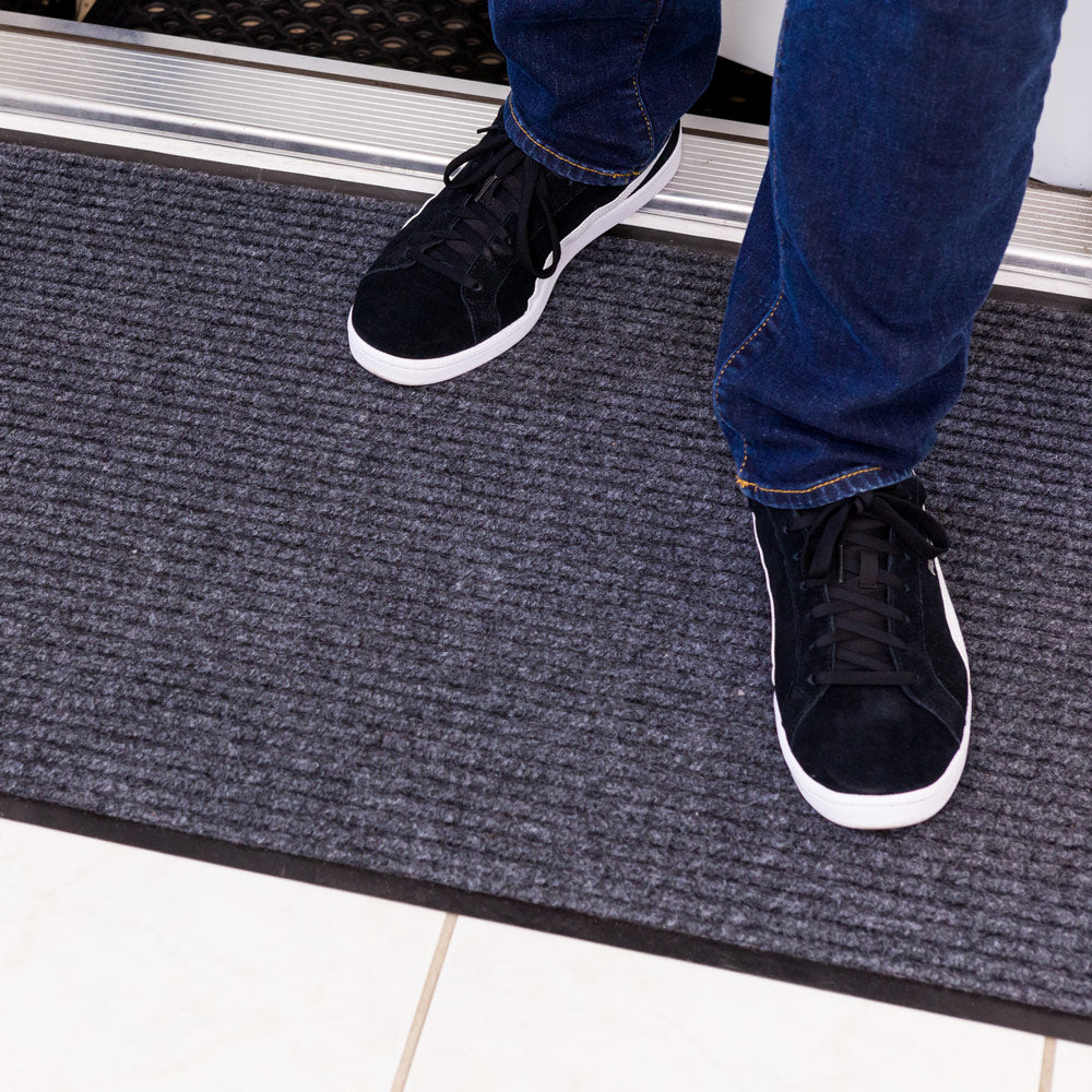 Comfy Feet Gray Carpet Floor Mat - Ribbed - 36" x 24" - 1 count box