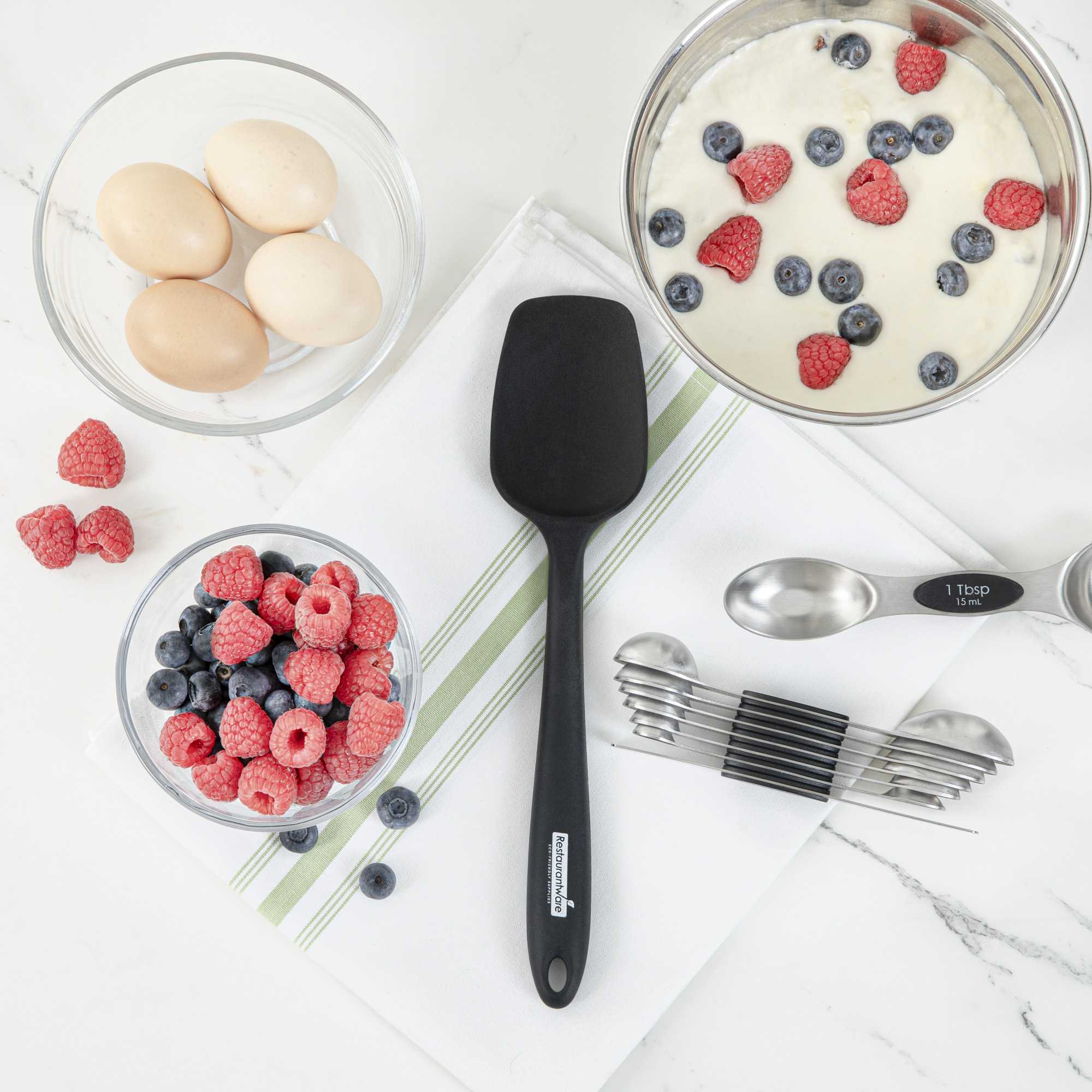Pastry tek Black Silicone Spatula - Spoon-Shaped - 10 1/2" - 1 count box