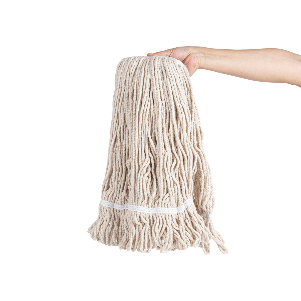 RW Clean 24 oz White Poly-Cotton Blend Wet Mop Head - Loop End - 1 count box