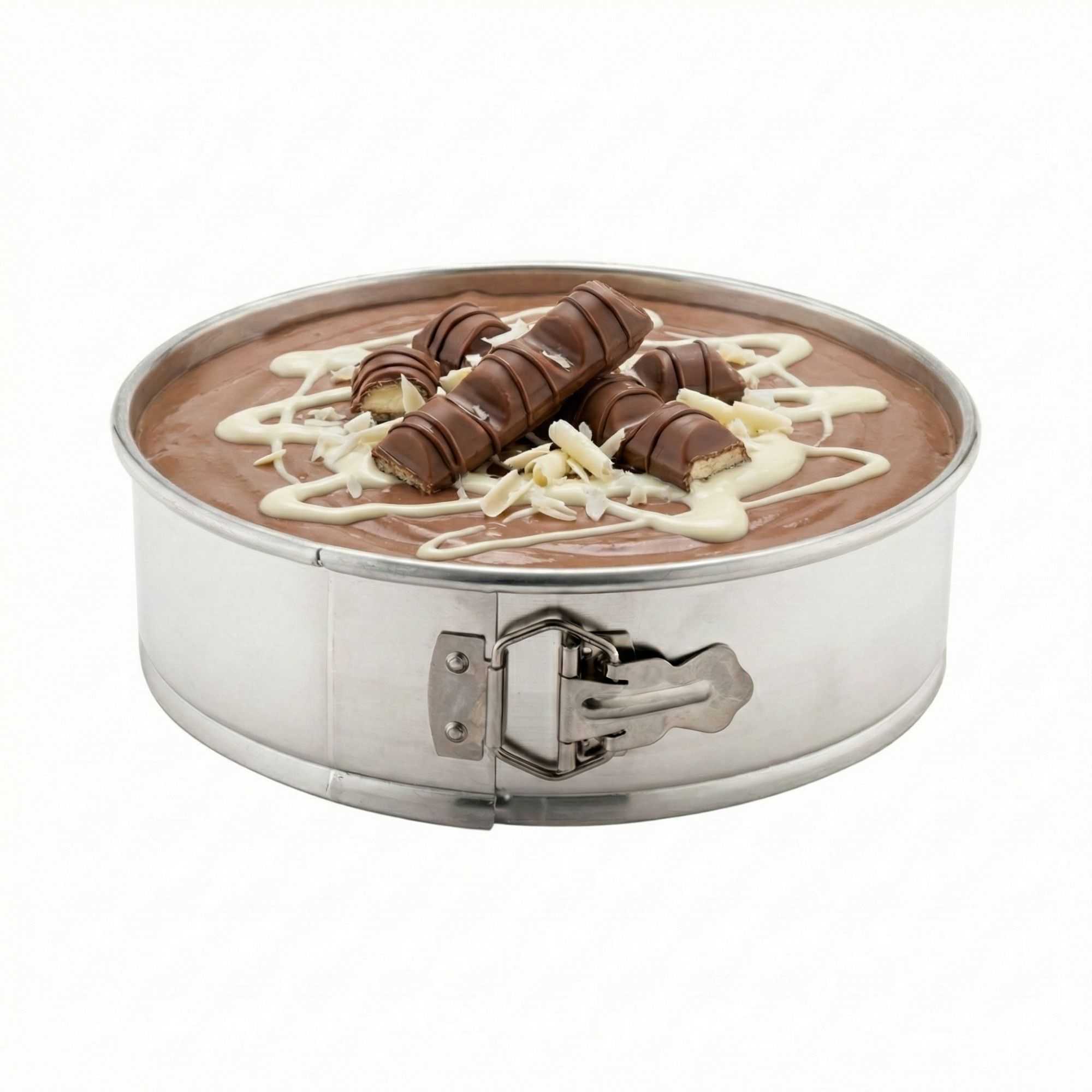 Met Lux 12" Silver Aluminum Springform Cake Pan - 12" x 12" x 3" - 1 count box