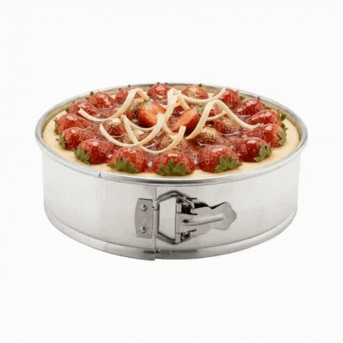 Met Lux 12" Silver Aluminum Springform Cake Pan - 12" x 12" x 3" - 1 count box
