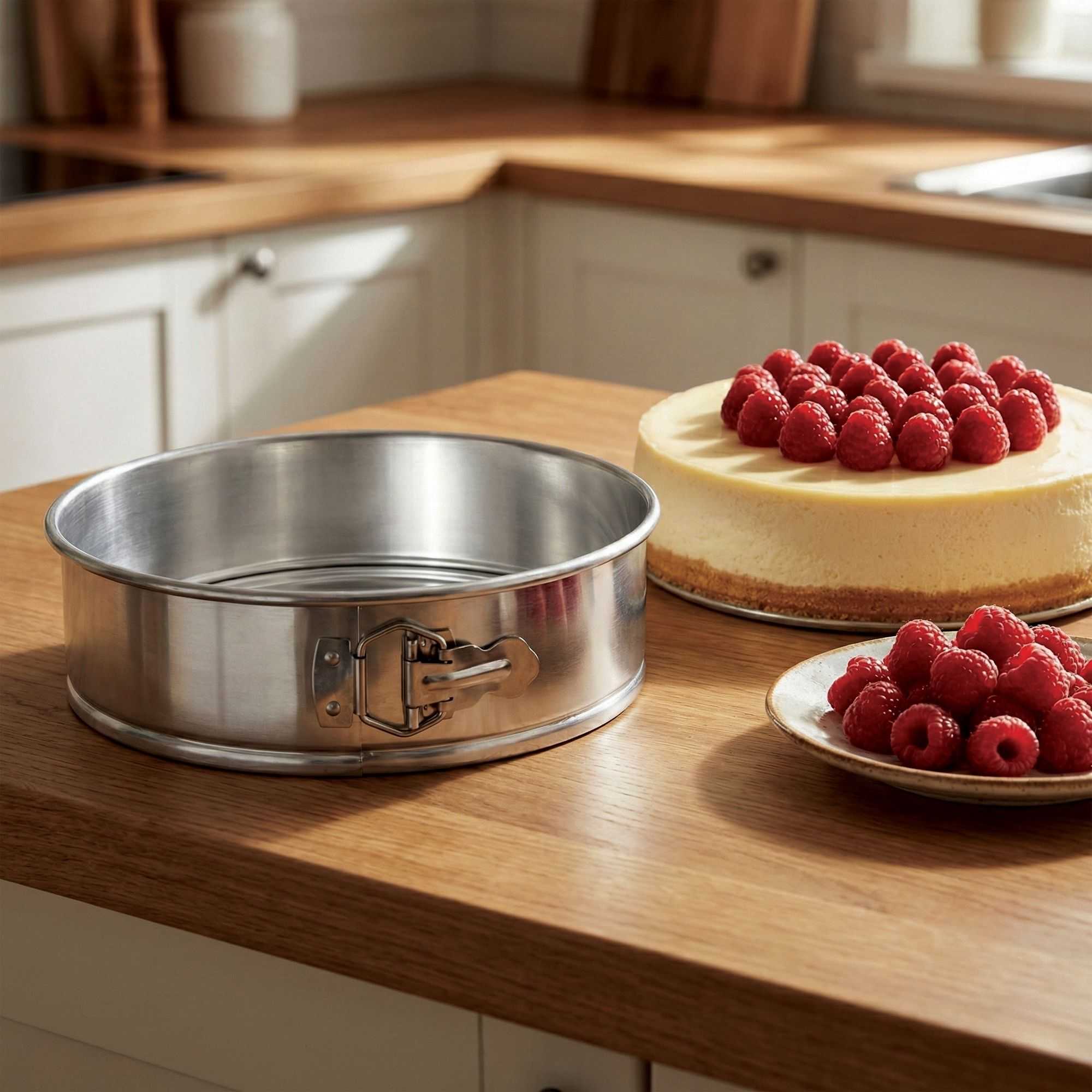 Met Lux 12" Silver Aluminum Springform Cake Pan - 12" x 12" x 3" - 1 count box