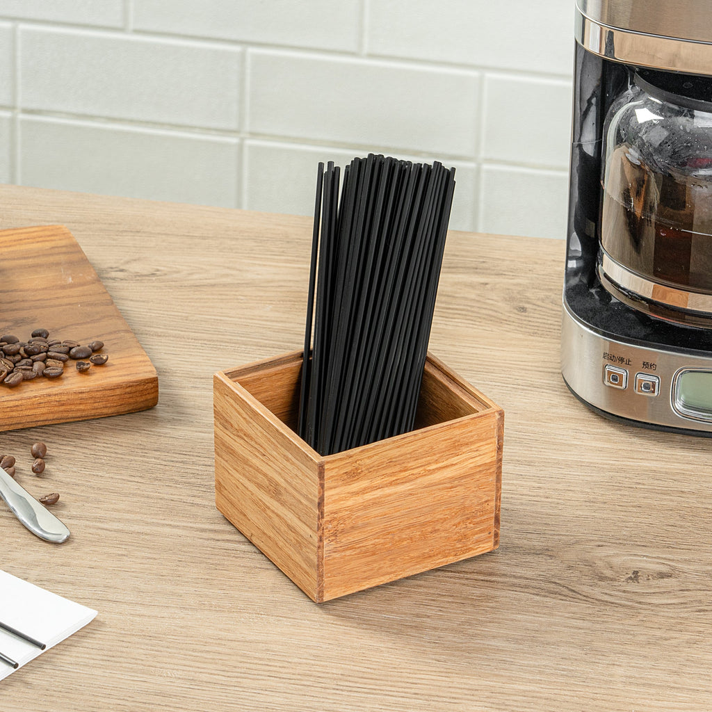 Eco Display Natural Bamboo Condiment Rack Box - 4" x 4" x 3 1/4" - 1 count box