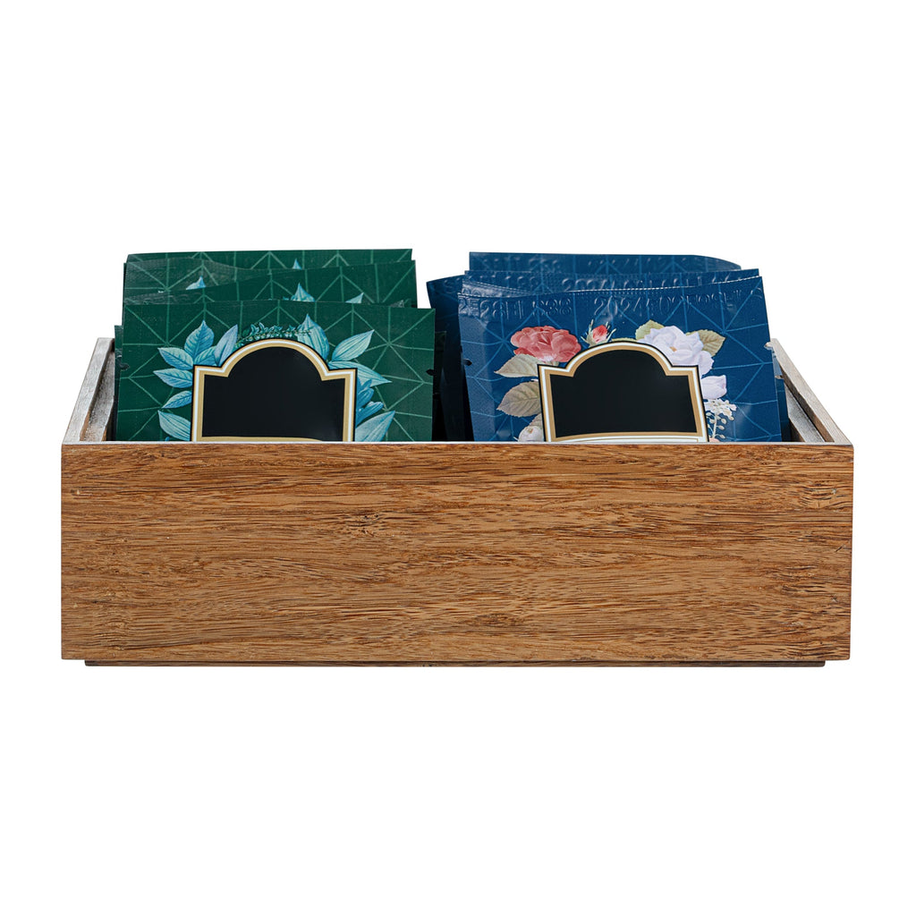 Eco Display Natural Bamboo Condiment Rack Box - 7" x 7" x 2" - 1 count box