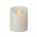 Fire Tek White Plastic Flameless Pillar Candle - Real Wax, Programmable - 3 1/4" x 3 1/4" x 4" - 1 count box