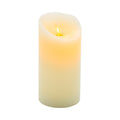 Fire Tek Ivory Plastic Flameless Pillar Candle - Real Wax, Programmable - 3" x 3" x 6" - 10 count box