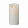Fire Tek White Plastic Flameless Pillar Candle - Real Wax, Programmable - 3" x 3" x 6" - 1 count box