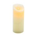Fire Tek Ivory Plastic Flameless Pillar Candle - Real Wax, Programmable - 3" x 3" x 7" - 10 count box