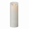 Fire Tek White Plastic Flameless Pillar Candle - Real Wax, Programmable - 3" x 3" x 8 3/4" - 10 count box
