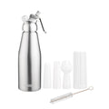 Whip Tek 1L Aluminum Whipped Cream Dispenser - with 3 Plastic Decorator Tips - 1 count box