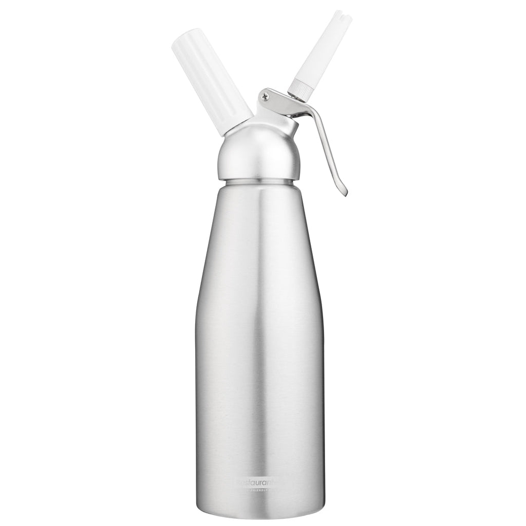 Whip Tek 1L Aluminum Whipped Cream Dispenser - with 3 Plastic Decorator Tips - 1 count box