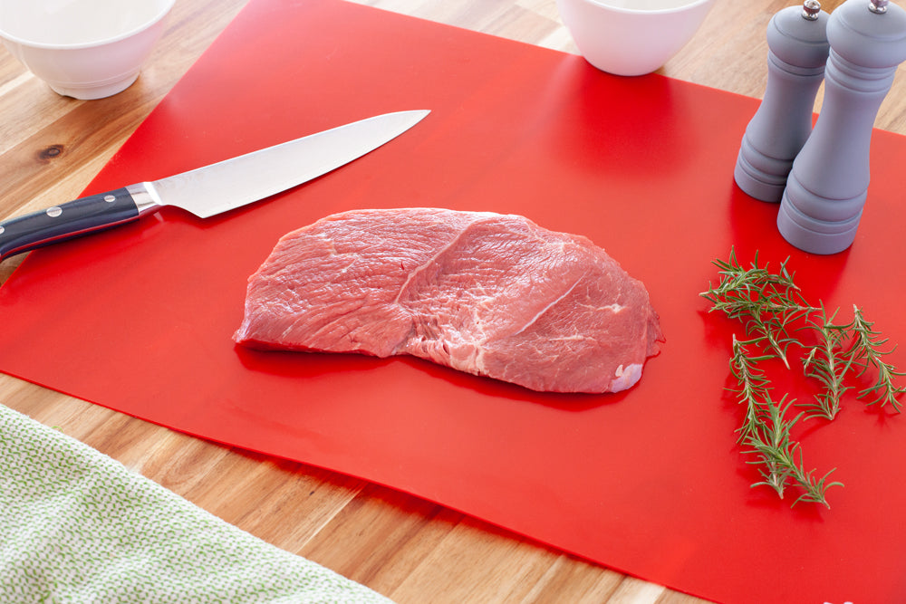 Chef 101 Rectangle Assorted Plastic Flexible Cutting Board / Chopping Mat Set - Includes 4 Mats - 24" x 18" - 1 count box