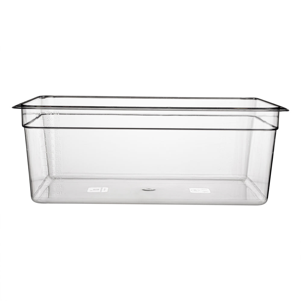 Met Lux Rectangle Clear Plastic Full Size Cold Food Storage Container - 8" Depth - 1 count box