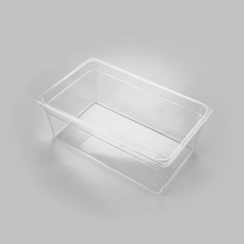 Met Lux Rectangle Clear Plastic Full Size Cold Food Storage Container - 8" Depth - 10 count box