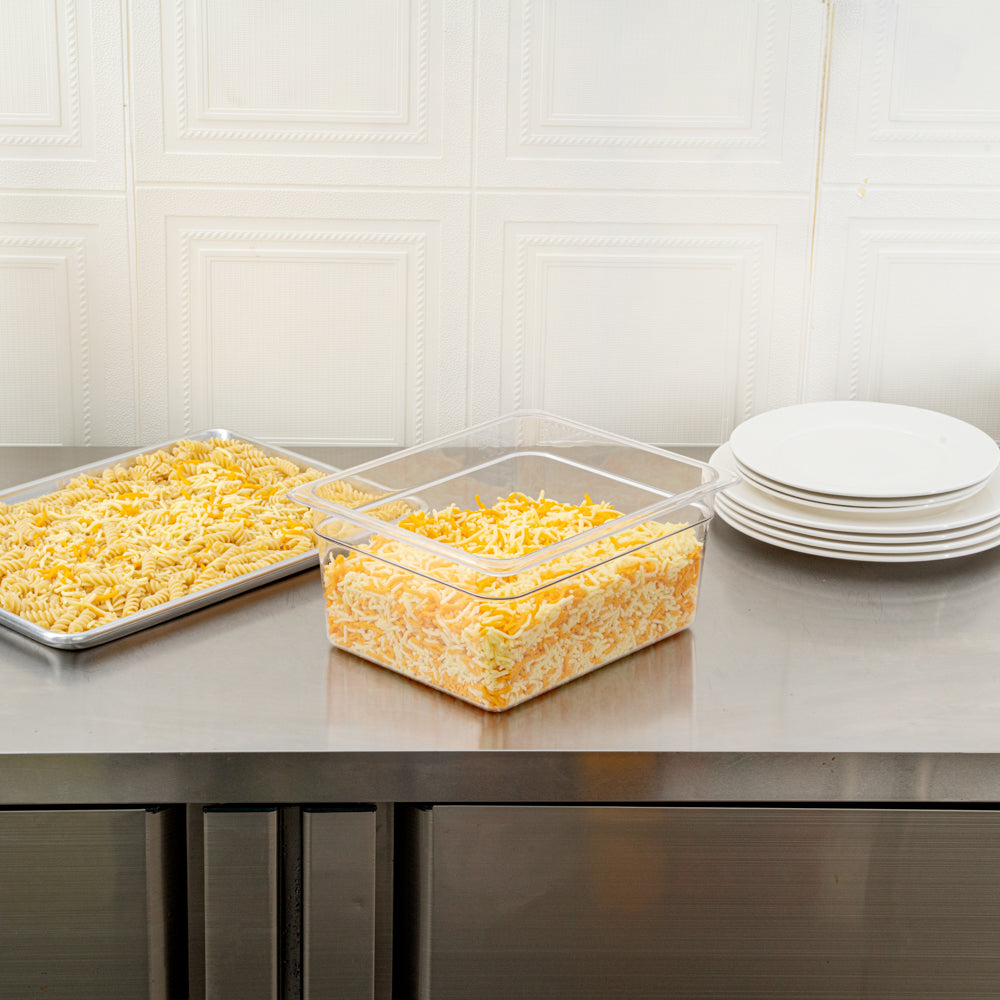 Met Lux Rectangle Clear Plastic 1/2 Size Cold Food Storage Container - 6" Depth - 1 count box