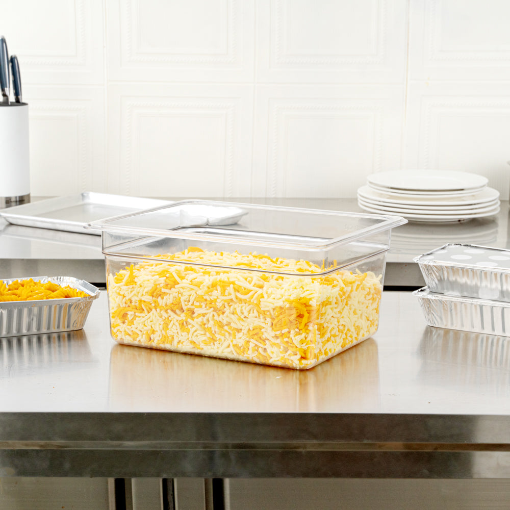 Met Lux Rectangle Clear Plastic 1/2 Size Cold Food Storage Container - 6" Depth - 10 count box