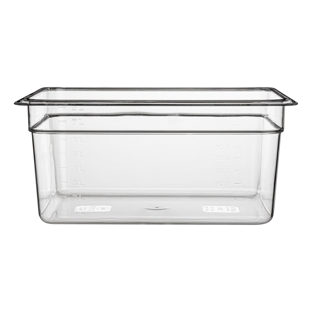 Met Lux Rectangle Clear Plastic 1/2 Size Cold Food Storage Container - 6" Depth - 10 count box