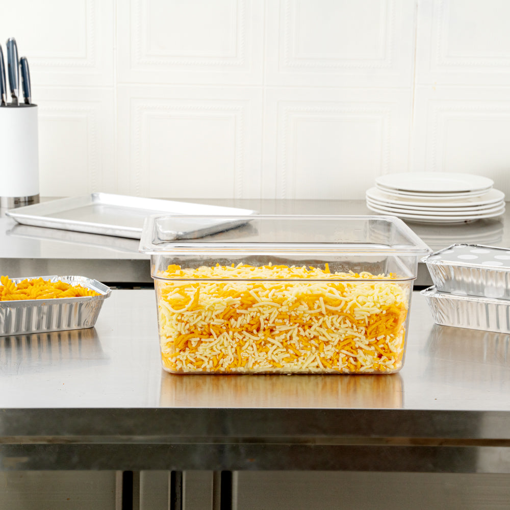Met Lux Rectangle Clear Plastic 1/2 Size Cold Food Storage Container - 6" Depth - 10 count box