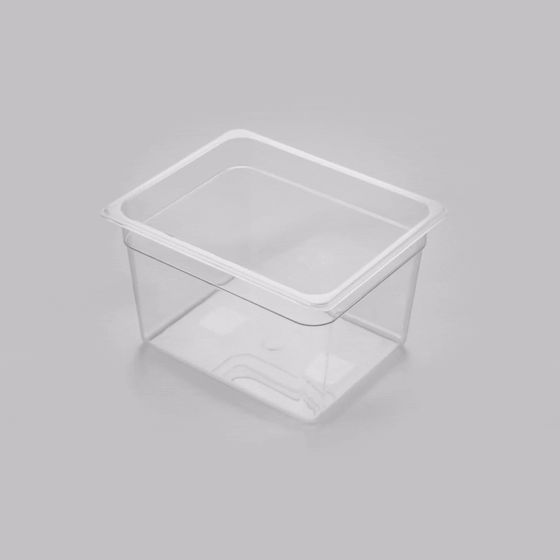 Met Lux Rectangle Clear Plastic 1/2 Size Cold Food Storage Container - 8" Depth - 1 count box