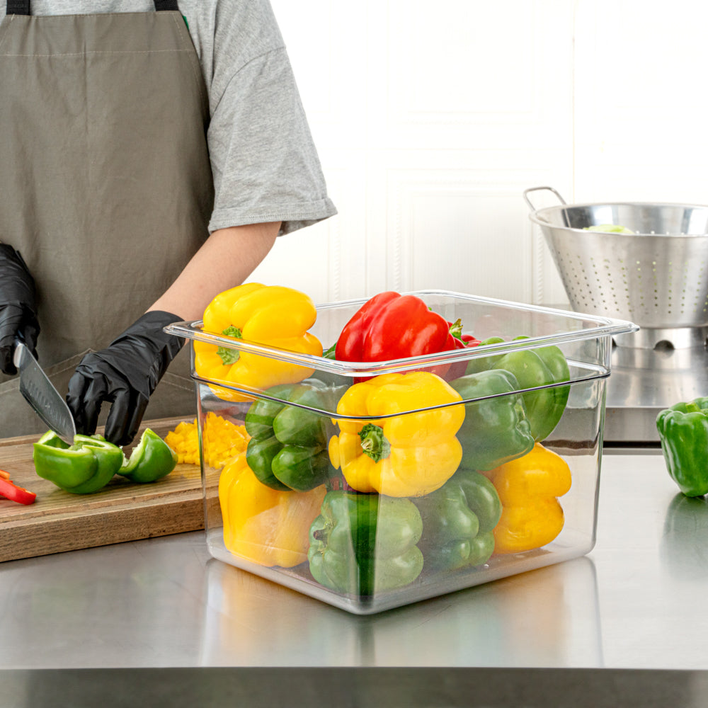 Met Lux Rectangle Clear Plastic 1/2 Size Cold Food Storage Container - 8" Depth - 1 count box