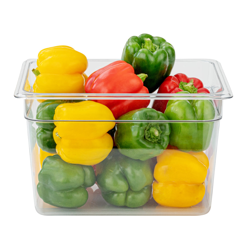 Met Lux Rectangle Clear Plastic 1/2 Size Cold Food Storage Container - 8" Depth - 10 count box