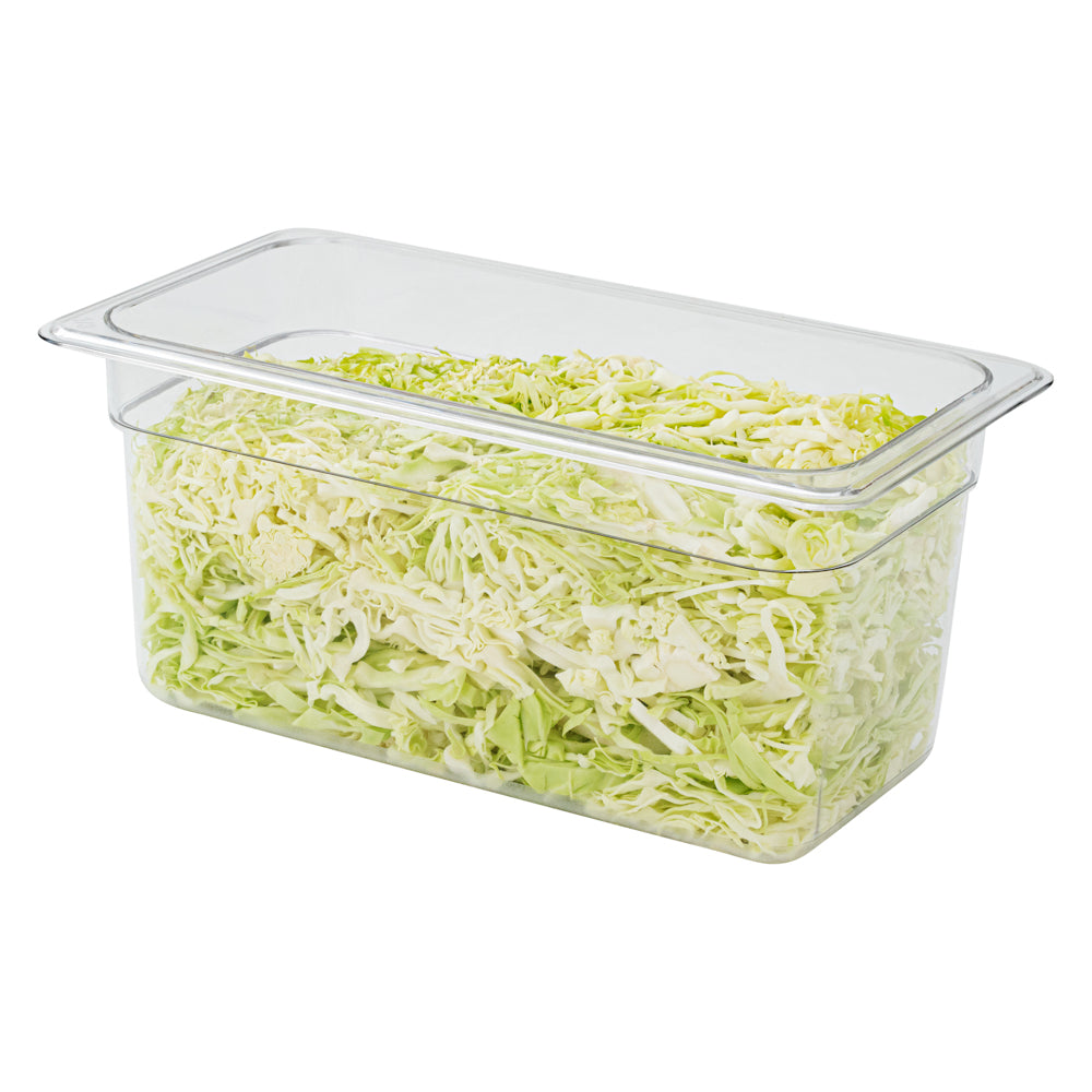 Met Lux Rectangle Clear Plastic 1/3 Size Cold Food Storage Container - 6" Depth - 1 count box