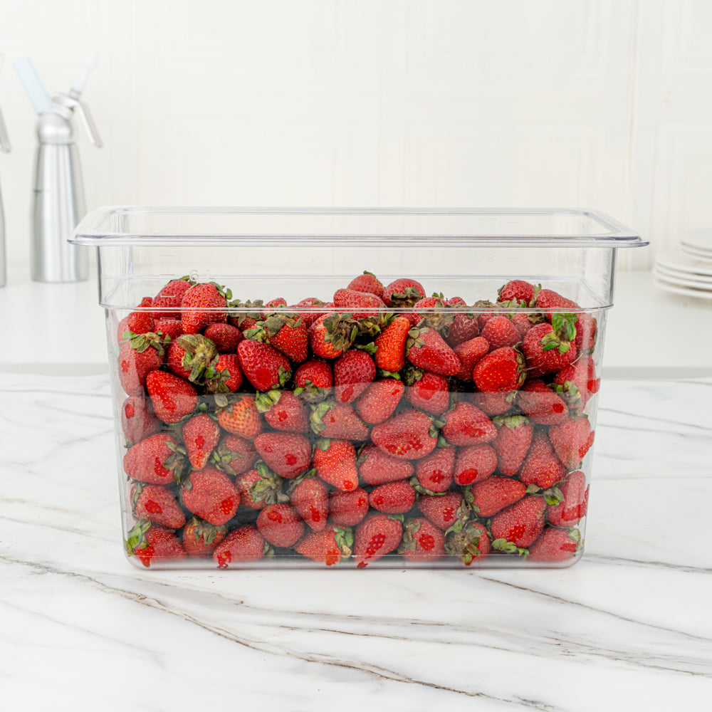 Met Lux Rectangle Clear Plastic 1/3 Size Cold Food Storage Container - 8" Depth - 10 count box
