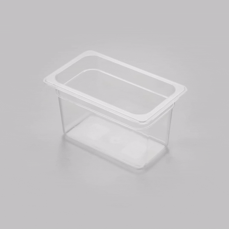 Met Lux Rectangle Clear Plastic 1/4 Size Cold Food Storage Container - 6" Depth - 10 count box