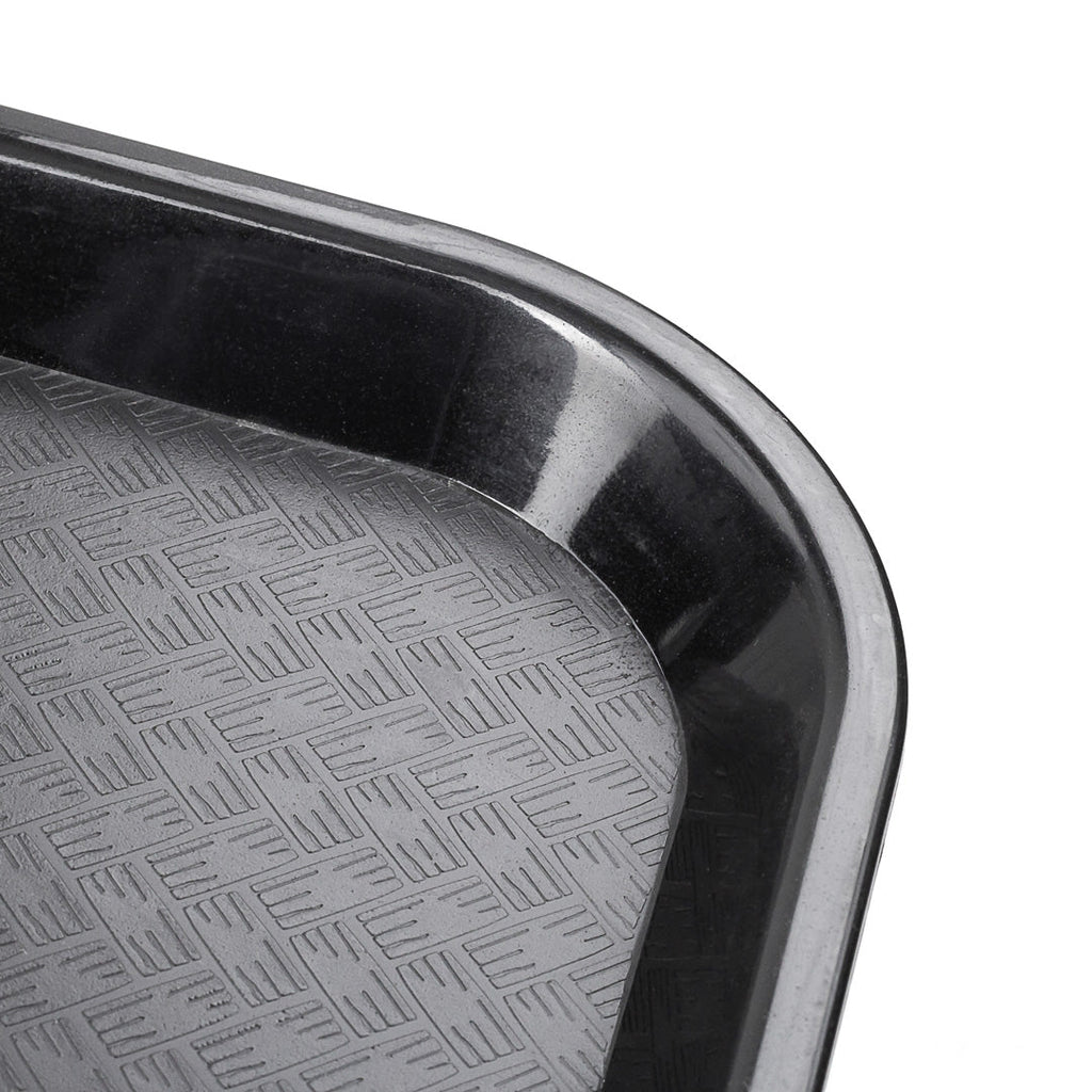 Chef 101 Rectangle Black Plastic Fast Food Tray - 10" x 14" - 50 count box
