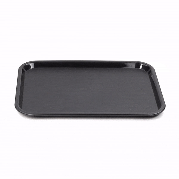 Chef 101 Rectangle Black Plastic Fast Food Tray - 12" x 16" - 10 count box