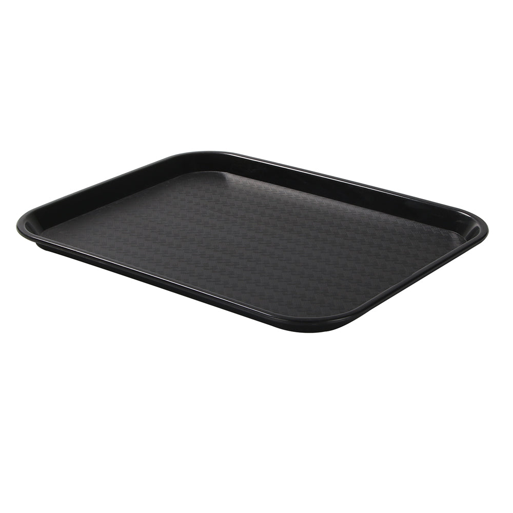 Chef 101 Rectangle Black Plastic Fast Food Tray - 14" x 18" - 50 count box