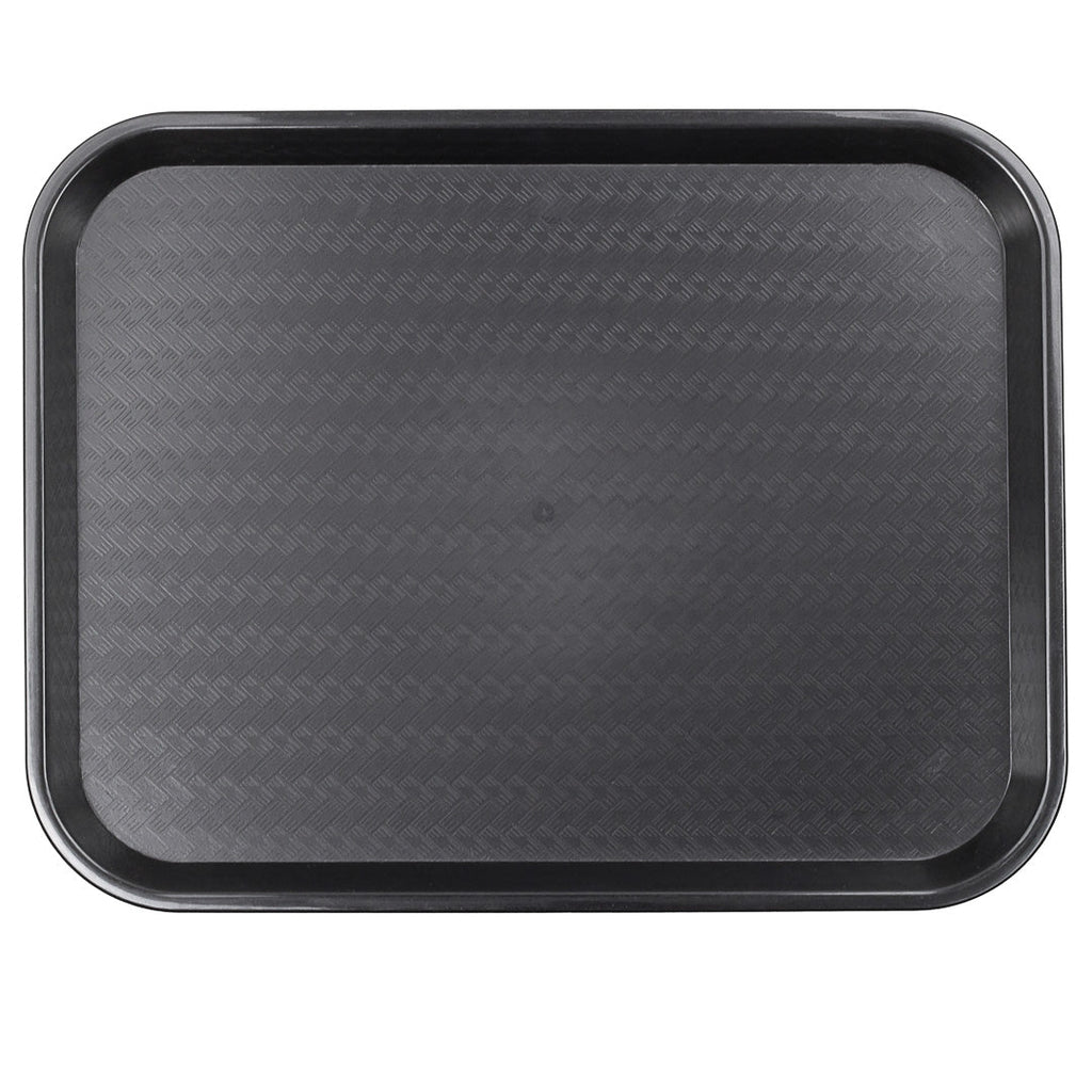 Chef 101 Rectangle Black Plastic Fast Food Tray - 14" x 18" - 50 count box