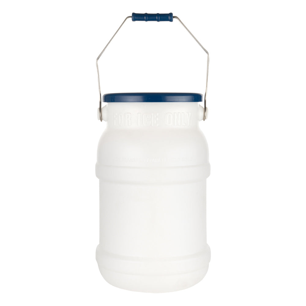 Met Lux 5 gal Round White Plastic Ice Tote - with Lid, Mounting Bracket - 1 count box